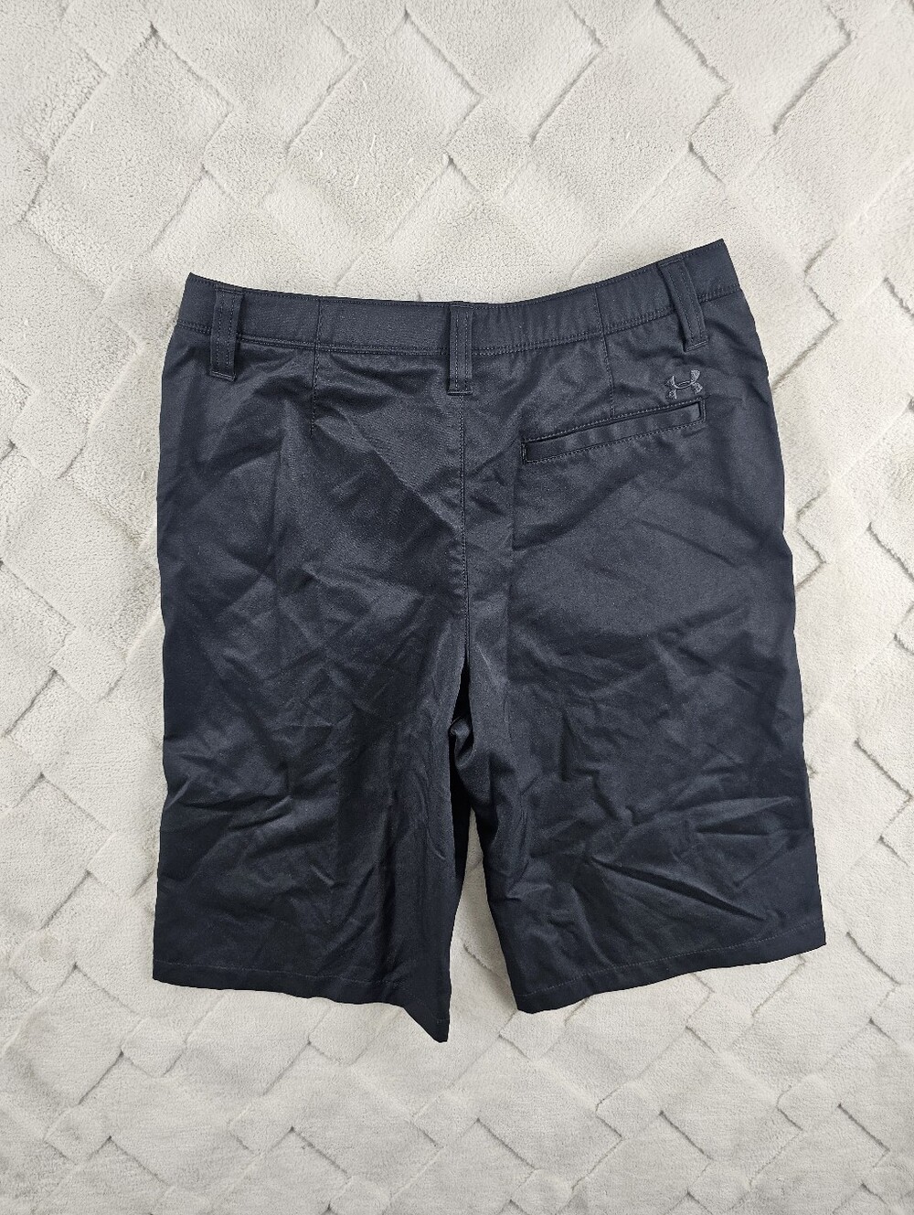 Under Armour Chino Shorts Youth 16 Boys Flat Front Black Stretchy - Picture 6 of 7